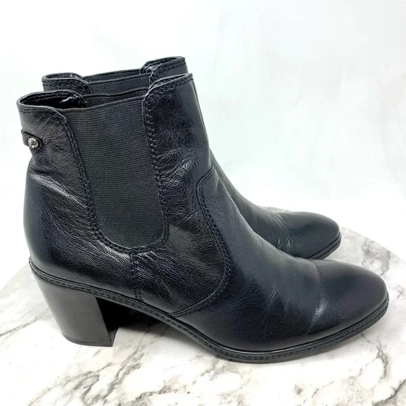 Anne Klein Bunty Black Leather Chelsea Boots 8.5 Classic Preppy Academia Neutral - Picture 14 of 14